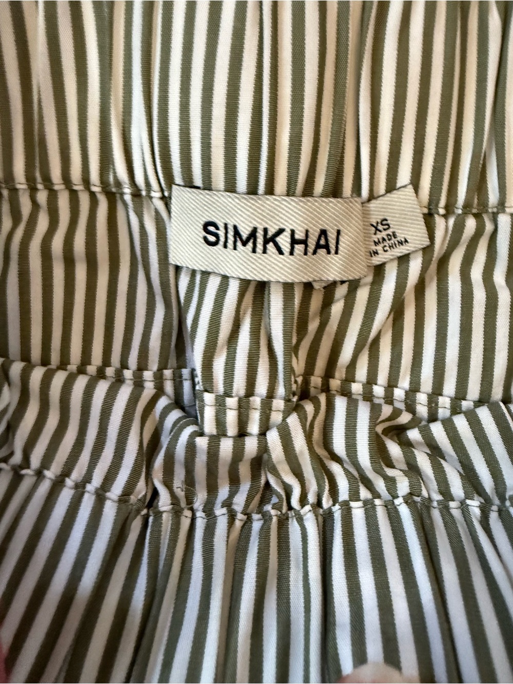 SIMKHAI Shiori Drawstring Cotton Stripe Mini Skirt XS 100% cotton - Picture 5 of 7